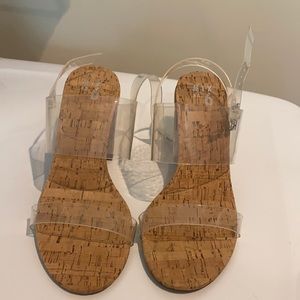 Mix No. 6 clear & cork heel